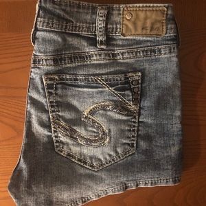 Silver jean shorts